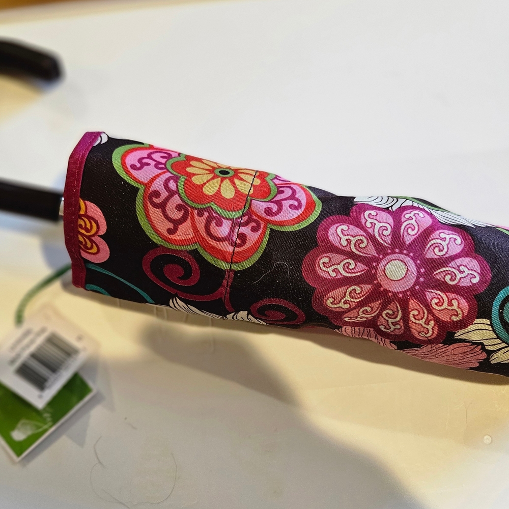 Vera Bradley Colorful Floral Umbrella - Pink, Green, Black